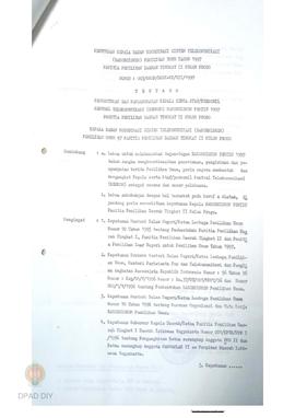 Surat Kepala Bakorsiskom Pemilu tahun 1997 PPD II Kulonprogo kepada Kabag Penyelenggara Sekretari...