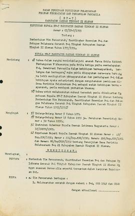 Surat Keputusan Kepala BP-7 Kabupaten Daerah Tingkat II Sleman Nomor: 03/BP-7/1993 tentang Pemben...