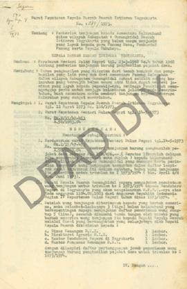Surat Keputusan Kepala Daerah DIY No. 289/1973 tanggal 26 Juli 1973 tentang pemberian tunjangan k...