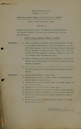 Surat Keputusan Bupati Kepala Daerah Tingkat II Sleman Nomor:  076/Kep.KDH/1988 Tanggal 21 April ...
