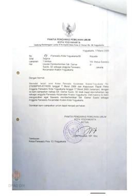Keputusan Panitia Pengawas Pemilihan Umum Kabupaten Gunungkidul No: 27/KPTS/PANWAS/2009 tentang M...