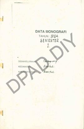 Data monografi Desa/Kelurahan Palbapang Kecamatan Bantul Kabupaten  Bantul tahun 1994