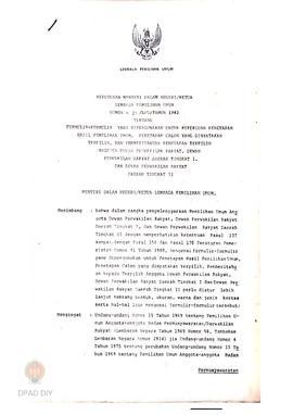 Keputusan Mendagri/Ketua LPU No: 25/LPU/1982 tanggal 1 April 1982 tentang formulir-formulir yang ...
