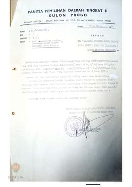 Surat dari Bupati/Ketua PPD TK. II Kab.  Kulon Progo No.92/LC.2/V/1982 tanggal 15 Mei 1982 kepada...