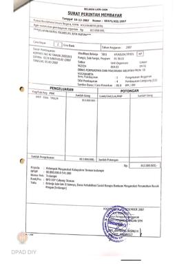 Surat Perintah Pencairan Dana kepada Kelompok Masyarakat Kabupaten Sleman untuk Belanja Lain-lain...