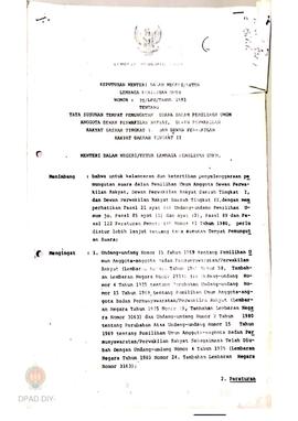 Keputusan Menteri Dalam negeri/Ketua Lembaga Pemulihan Umum No: 75/LPU/1981 tentang Tata susunan ...