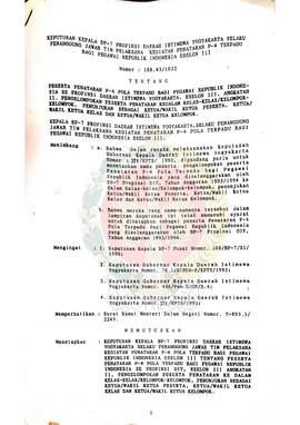 Surat Keputusan Kepala BP-7 Provinsi Daerah Istimewa Yogyakarta selaku Penanggung Jawab Tim Pelak...