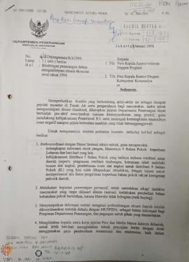 Surat dari Direktur Jenderal Penerangan Umum Republik Indonesia kepada Kepala Kantor Wilayah Depa...