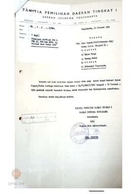 Surat kawat Mendagri Nomor 02/15/RDG/I/1982 tanggal 19 Januari 1982 kepada Gubernur KDH Tingkat I...