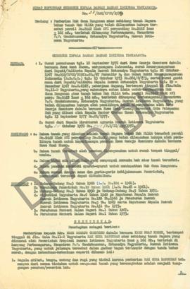 Surat keputusan Gubernur Kepala Daerah DIY, no. 28/HAK/KPTS/1979 tanggal 18 April 1979 tentang pe...