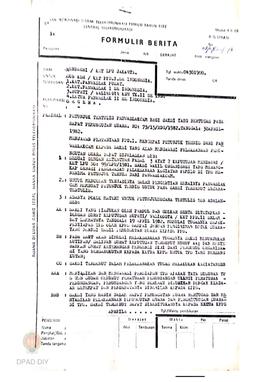 Surat kawat Mendagri/ketua LPU kepada Gubernur Kepala Daerah se Indonesia No: 75/15/RDG/1982 tent...