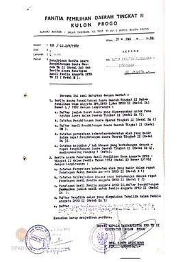 Surat dari Bupati/Ketua PPD Tk II Kabupaten Kulon Progo No: 101/LC.2/V/1982 tanggal 31 Mei 1982 k...