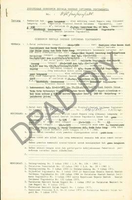 Surat Keputusan Gubernur DIY No.  842/ Hak/ Kpts/ 1982 tanggal                           2 Septem...