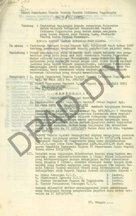 Surat Keputusan kepala Daerah DIY No. 361/1973 tanggal 13 September 1973 tentang pemberian tunjan...