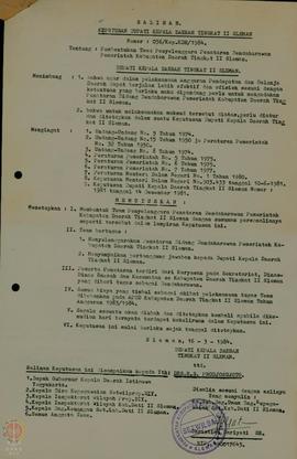 Keputusan Bupati Kepala Daerah Tingkat II Sleman No. 056/Kep.KDH/1984 Tanggal 16 Maret 1984 tenta...