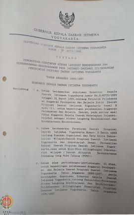 Surat Keputusan Gubernur Kepala Daerah Istimewa Yogyakarta Nomor: 71/KPTS/1994 tentang Penunjukan...