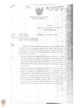 Surat dari Deperteman Dalam Negeri Kepada Gubernur DIY tentang pedoman pegisian jabatan Kepala Da...