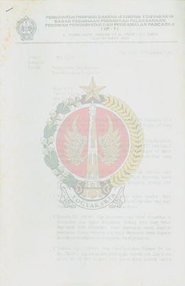 Surat dari Kepala BP-7 Daerah Istimewa Yogyakarta kepada Kepala BP-7 Kotamadya Daerah Tingkat II ...