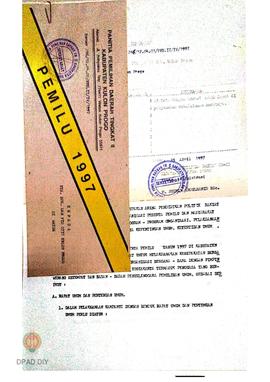 Surat dari panitia pemilihan Daerah Tingkat II Kabupaten Kulon Progo kepada Dan Dim 0731 Kulon Pr...