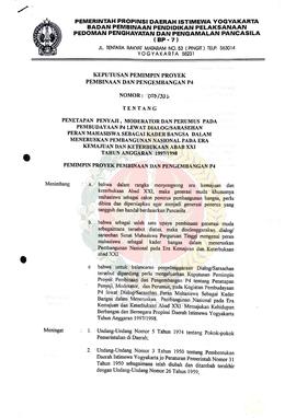 Surat Keputusan Pemimpin Proyek Pembinaan dan Pengembangan P-4 Nomor: 003/332 tentang Penetapan P...