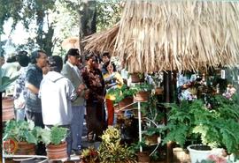 Pejabat Gubernur DIY Sri Paduka Paku Alam VIII sedang melakukan peninjauan ke stand tanaman hias ...