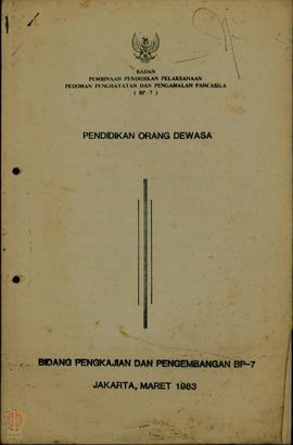 
Pendidikan Orang Dewasa Bidang Pengkajian dan Pengembangan  BP-7, Maret 1983. - Kuesioner Progra...