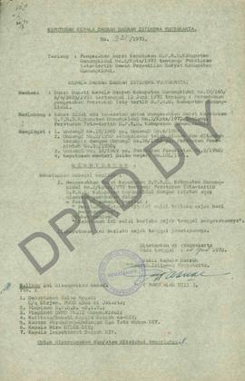 SK Kepala DIY No. 321/1973 tanggal 20 Agustus 1973 tentang SK DPRD Kabupaten Gunungkidul No. 2/Kp...