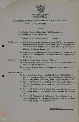 
Surat Keputusan Nomor: 167/Kep.KDH/1987 Tanggal 29 September  1987, tentang Perubahan Atasan Lan...