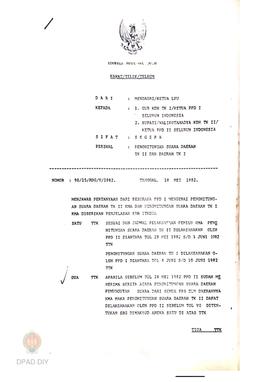 Surat kawat dari Mendagri/Ketua LPU No: 90/15/RDG/V/1982 tanggal 18 Mei 1982 kepada Gubernur Kepa...
