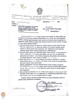 Surat dari Gubernur DIY kepada Mendagri tentang rekomendasi pengesahan PD Daerah Tk II Sleman nom...