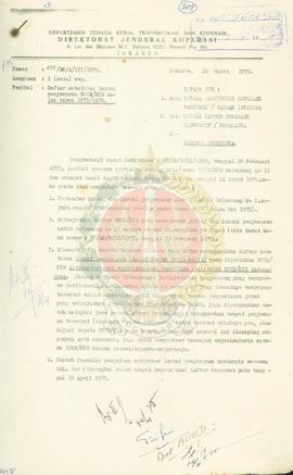 Permohonan Ditjend Koperasi berupa daftar kebutuhan lantai penjemuran BUUD/KUD dalam tahun 1975/1...