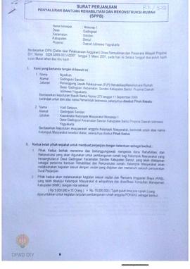 Surat Perjanjian Penyaluran Bantuan Rehabilitasi dan Rekonstruksi Rumah (SPPB),  Nama Kelompok Wo...