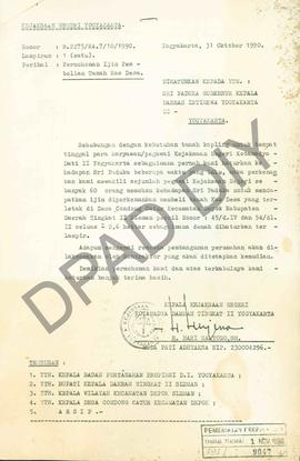 Surat dari Kepala Kejaksaan Negeri Kotamadya Daerah Tingkat II Yogyakarta, R. Hari Haryono, SH ke...