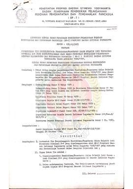 Keputsan Kepala BP-7 Provinsi Daerah Istimewa Yogyakarta Nomor 188.43/3005 Tentang Pembentukan Ti...