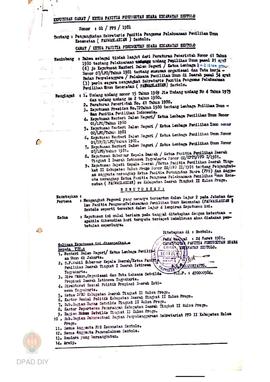 Keputusan Camat/Ketua Panitia Pemungutan Suara Kecamatan Sentolo No.01/PPS/1981 tentang Pengangka...