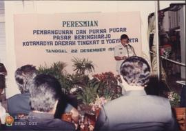 Walikotamadya Yogyakarta R. Widagdo memberi sambutan dalam acara Peresmian Pembangunan dan Purna ...