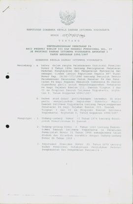 Keputusan Gubernur Kepala  Daerah Istimewa Yogyakarta Nomor 105/KPTS/1997 Tentang Penyelenggaraan...