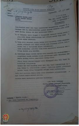 Surat Nomor K-1/I.5/3359/80 dari Wakil Gubernur Kepala Daerah Istimewa Yogyakarta  kepada Bupati ...