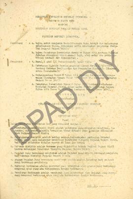 Peraturan Pemerintah Republik Indonesia No : 30 Tahun 1980 tanggal  30 Agustus 1980 tentang Perat...
