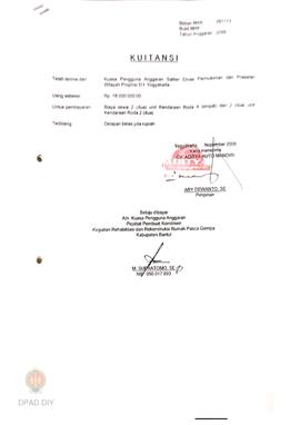 Kendali Kelengkapan Pengadaan Barang dan Jasa Rehab Rekons DIPA TA. 2006 dengan No.SPM 00048/X/20...