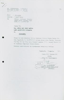 Petikan Surat Keputusan Gubernur Kepala Daerah Istimewa Yogyakarta selaku Pembina Penyelenggara P...