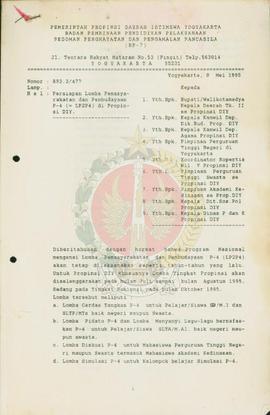 Surat dari Plh. Kepala BP-7 Pemeritah Provinsi Daerah Istimewa Yogyakarta kepada Bupati/Walikotam...