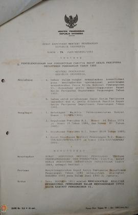 Surat Keputusan Menteri Penerangan Republik Indonesia Nomor : 74/KEP/MENPEN/ 1993 tentang Penyele...