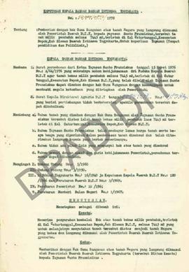 Surat keputusan Gubernur Kepala Daerah DIY, no. 52/HAK/KPTS/1979 tanggal 25 Mei 1979 tentang pemb...