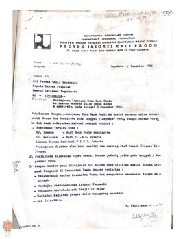 Surat DPU Proyek Irigasi Kali Progo kepada Gubernur KDH. DIY tentang: Peminjaman lapangan Team Ba...