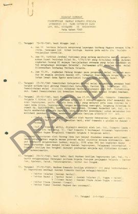 Kutipan Surat laporan Camat Pleret tanggal 16 September 1980               No : 11/R.H/1980 tenta...