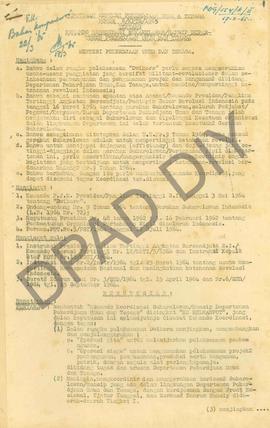 Surat Keputusan Menteri Pekerjaan Umum dan Tenaga Nomor : 8/KPTS/1965 tentang Komando Koordinasi ...