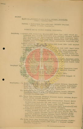 Salinan Keputusan Gubernur Kepala Daerah Istimewa Yogyakarta nomor: 40/TEAM/1982 tentang pembentu...
