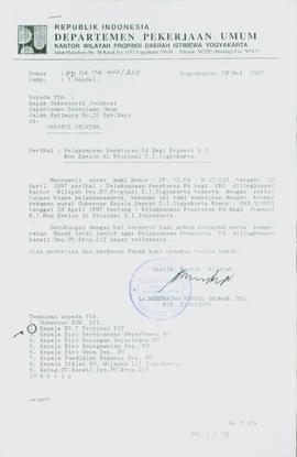 Berkas surat perihal pelaksanaan Penataran Pedoman Penghayatan dan Pengamalan Pancasila (P-4) bag...