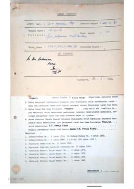 Surat Keputusan Gubernur Kepala Daerah DIY No. 53/Idz/KPTS/1986 tanggal 20 Januari 1986 tentang P...
